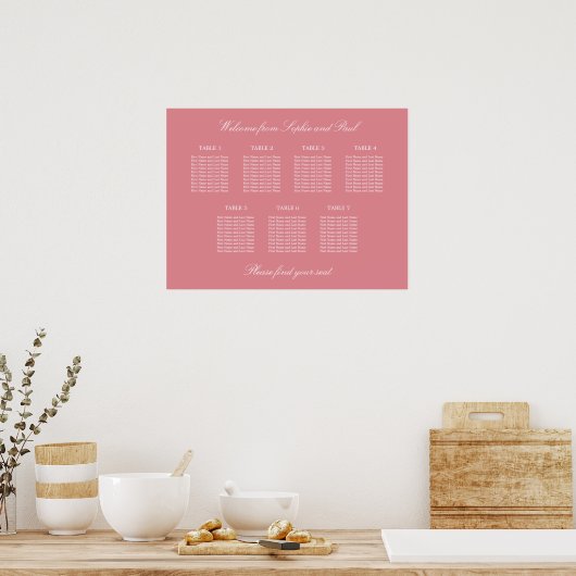 Poster du Mariage de table Blush Pink 7 (Cuisine)