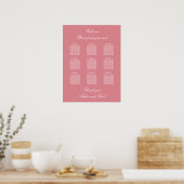 Poster du Mariage de table Blush Pink 9 (Cuisine)