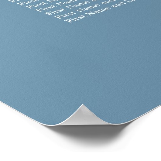 Poster du Mariage de table Dusty Blue 6 (Coin)