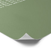 Poster du Mariage de table Sage Green 12 (Coin)