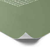 Poster du Mariage de table Sage Green 16 (Coin)