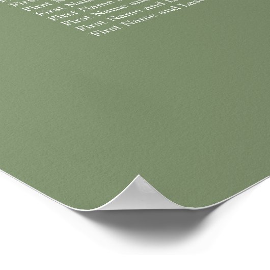 Poster du Mariage de table Sage Green 16 (Coin)