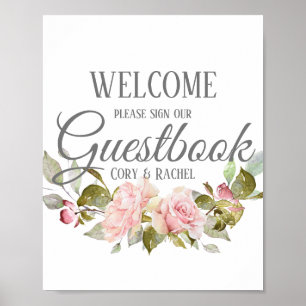 Poster du Mariage du Bouquet Roses Prettes Rose