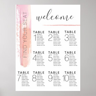 Poster du Mariage du tableau de bord rose vif mode
