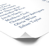 Poster du Mariage Floral bleu et or (Coin)