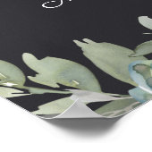 Poster du Mariage floral Peach Green Navy Pastel (Coin)