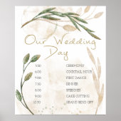 Poster du Mariage Floral Vert Gold Sage (Devant)