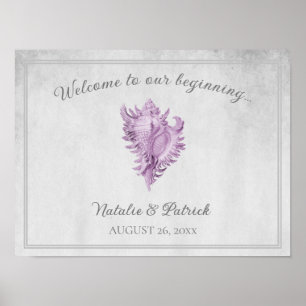 Poster du Mariage Magenta Conch Shell