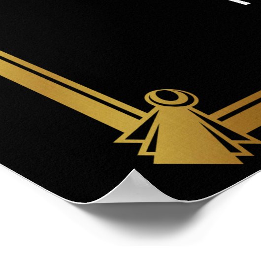 Poster du mariage Mariage Art Déco Gatsby (Coin)