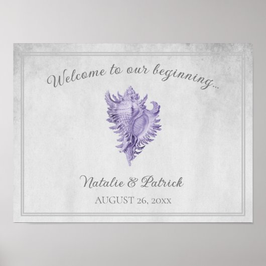 Poster du Mariage Purple Conch Shell (Devant)