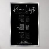 Poster du menu de prix d'entreprise moderne Black  (Devant)