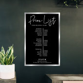 Poster du menu de prix d'entreprise moderne Black 
