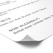 Poster du menu du bar des boissons aux agrumes de (Coin)