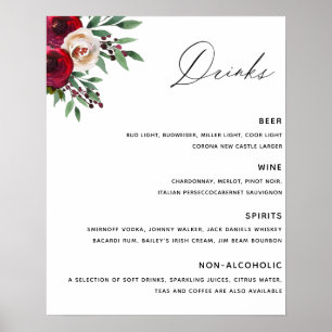 Poster du menu du bar Mariage de Bourgogne