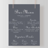 Poster du menu du Mariage Boho Soirée Simple