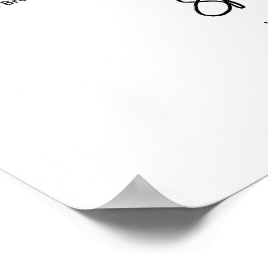 Poster du menu Mariage à la main chic (Coin)