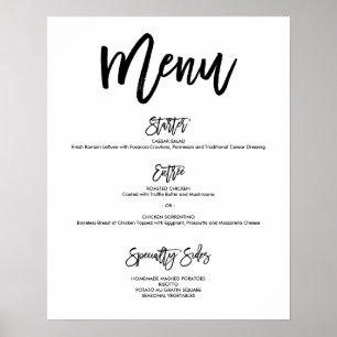 Poster du menu Mariage à la main chic