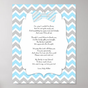 Poster du Merci de Baby shower de Cravate de la bo