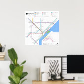 Poster du métro de Détroit 24" x 24" (Standard, No (Bureau à domicile)