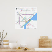Poster du métro de Détroit 24" x 24" (Standard, No (Cuisine)