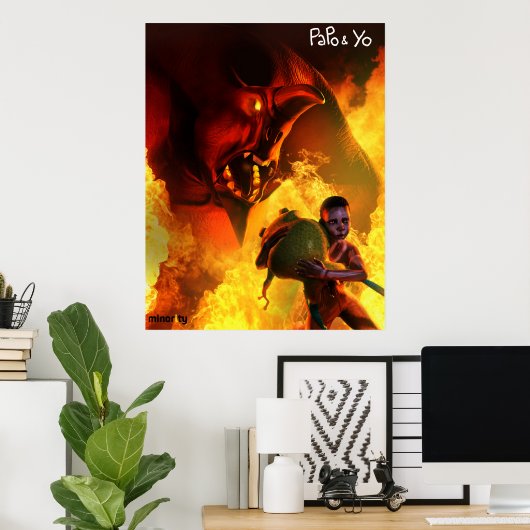 Poster du monstre Papo & Yo Angry (Bureau à domicile)