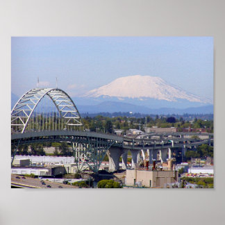 Poster du Mont St Helens et du pont Fremont