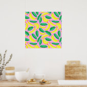 Poster du Motif de banane rétro (Cuisine)