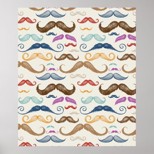 Poster du Motif Hipster Mustache (Devant)