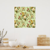 Poster du Motif Rose vintage (Cuisine)