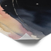 Poster du mur d'aquarelle de chat noir (Coin)