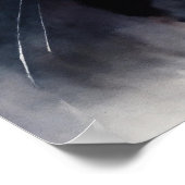 Poster du mur d'aquarelle de chat noir (Coin)