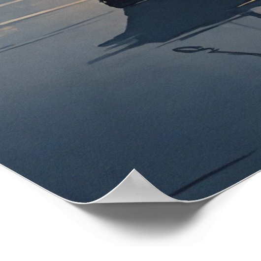 Poster du mur d'aquarelle de chat noir (Coin)