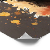 Poster du mur d'aquarelle de chat noir (Coin)