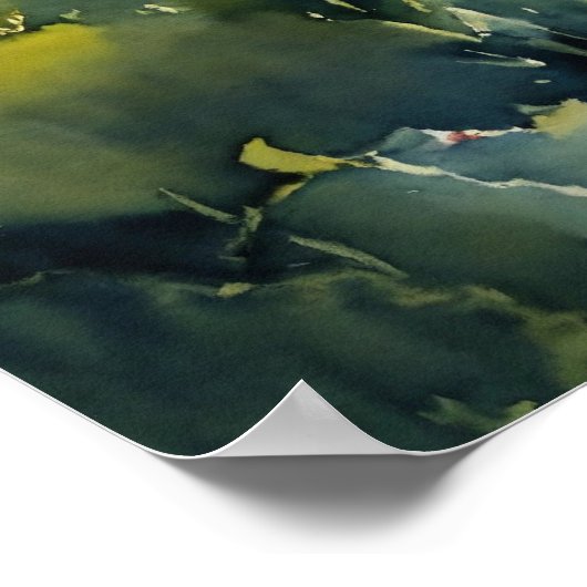 Poster du mur d'aquarelle de chat noir (Coin)