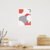 Poster du mur d'art Abstrait rose corail (Cuisine)