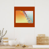 Poster du mur d'art fractal du coeur cristal (Cuisine)