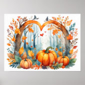 Poster du mur de forêt d'automne du Coeur citrouil (Devant)