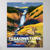 Poster du mur de voyage du parc national Yellowsto (Devant)
