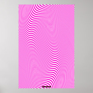 Poster du mur d'illusion optique rose et blanc