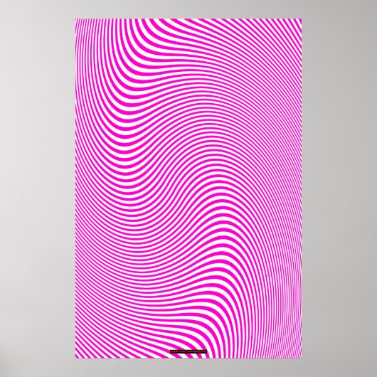Poster du mur d'illusion optique rose et blanc (Devant)