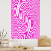 Poster du mur d'illusion optique rose et blanc (Cuisine)