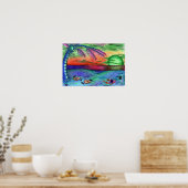 Poster du mur "Neon Beach" Psychedelic 11x13 (Cuisine)