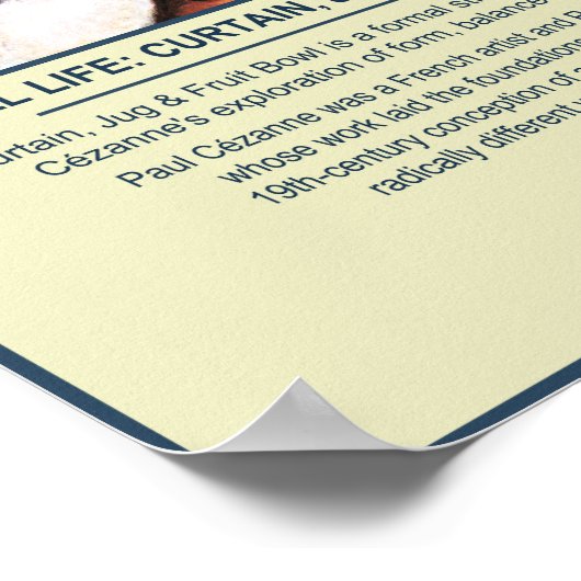 Poster du musée du Curtain de Cezanne Jug & Fruit (Coin)