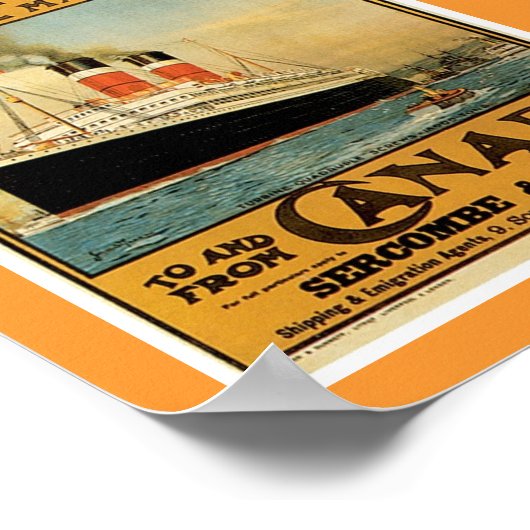 Poster du navire à vapeur Allan Line (Coin)