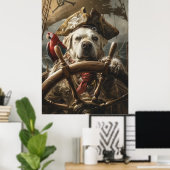 Poster du navire de direction de chien pirate en c (Bureau à domicile)