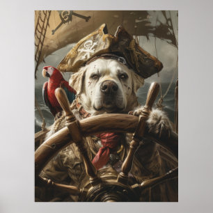 Poster du navire de direction de chien pirate en c