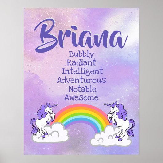 Poster du nom de Briana (Devant)