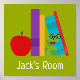 Poster du nom de la chambre avec ver de bibliothèq