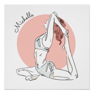 Poster du nom personnalisé Yoga Woman