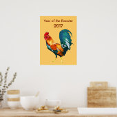Poster du Nouvel An Chinois du Rooster Rouge 2017 (Cuisine)